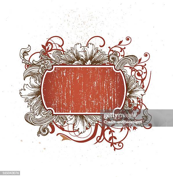 grunge frame iii - shabby chic stock illustrations
