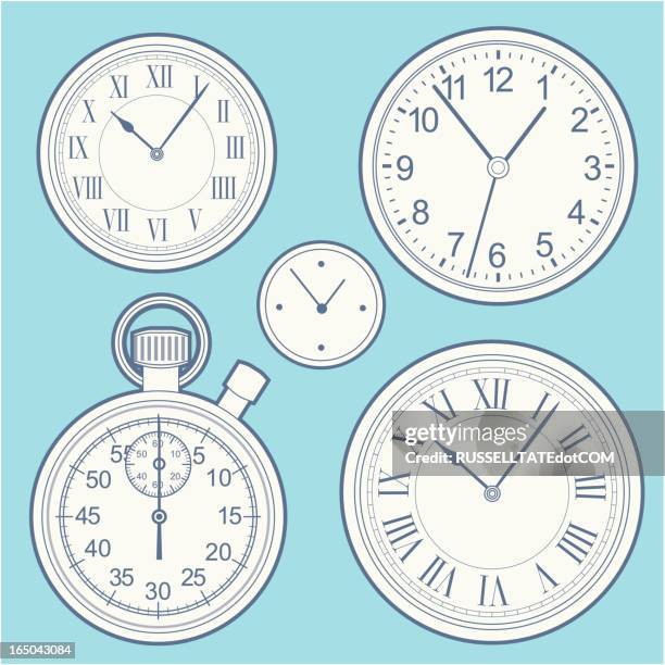 clock set - meter reader stock illustrations