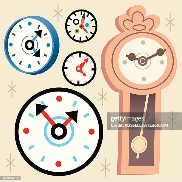 odds and clocks - grandfather clock stock illustrations