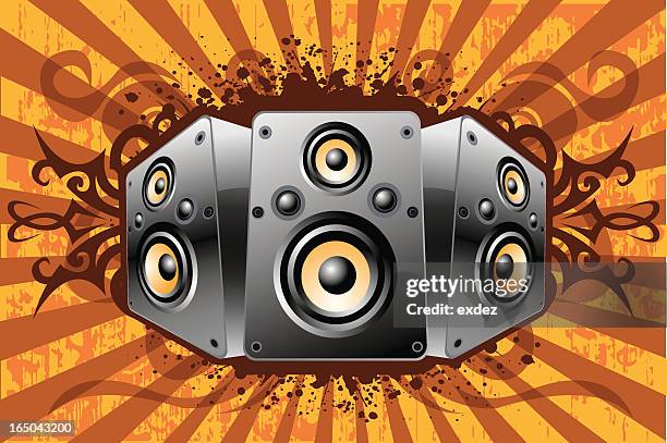 speaker set 1 - scroll pattern stock illustrations