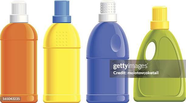 detergent bottles (vector) - laundry-detergent-containers stock illustrations