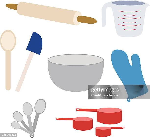 baking supplies - measuring cup stock illustrations