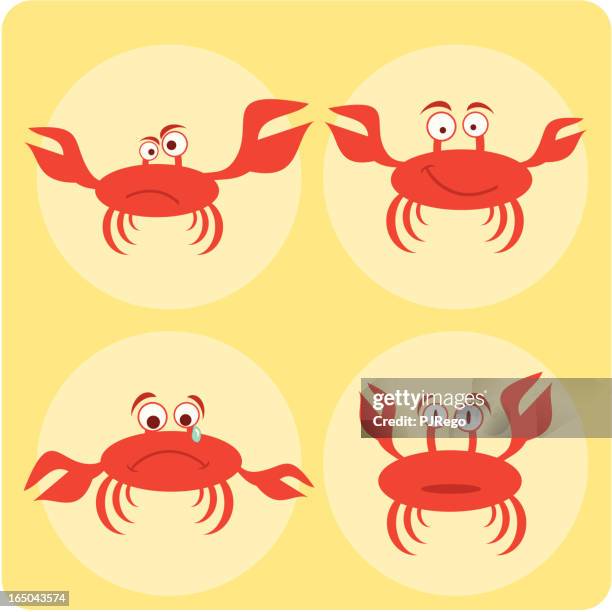 crab character - crab vector stock illustrations