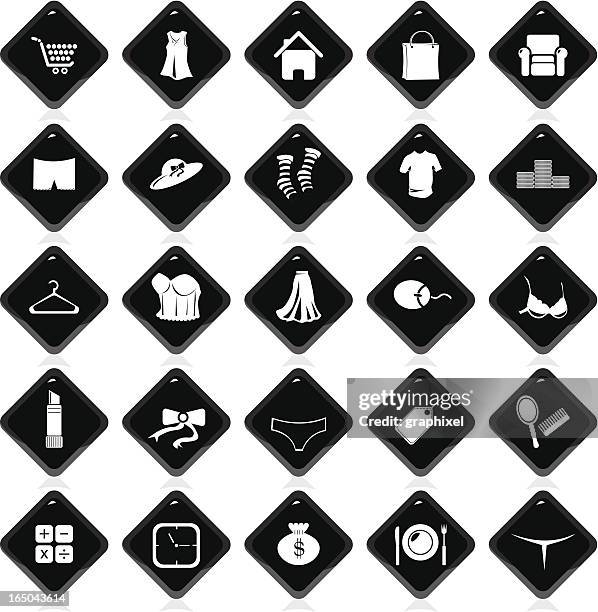 shopping black - copper plate stock illustrations