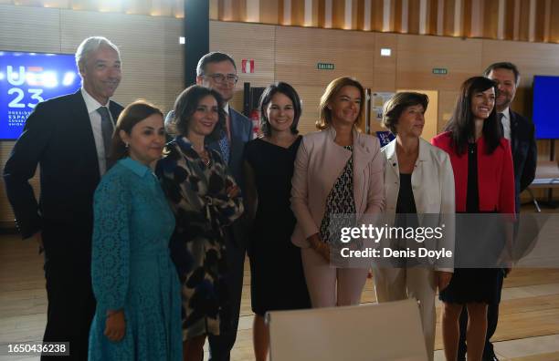 Joao Gomes Cravinho, Portugal's Foreign Minister accompanies Luminita Odobescu, Romanian Foreign Minister, Hadja Lahbib, Belgium Foreign Minister,...