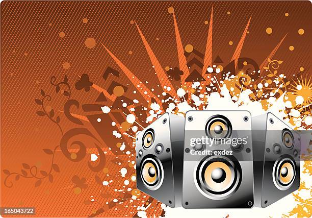 speaker floral 2 - plain studio background stock illustrations