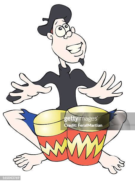 beatnik bongo - age contrast stock illustrations