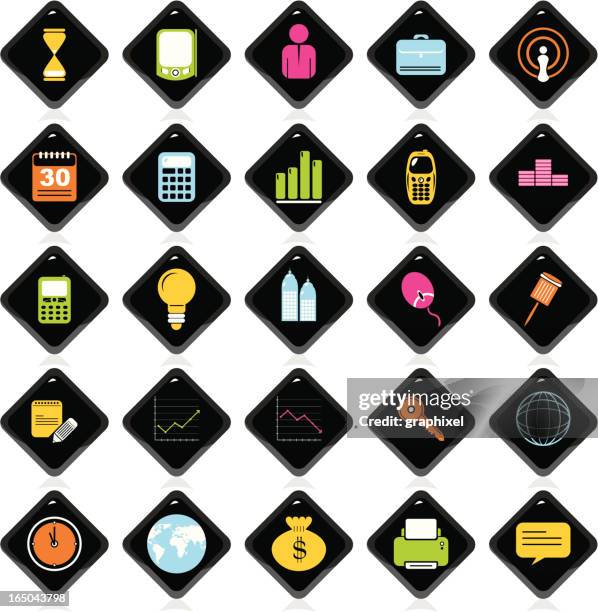 colorful icons : business - printer security stock illustrations