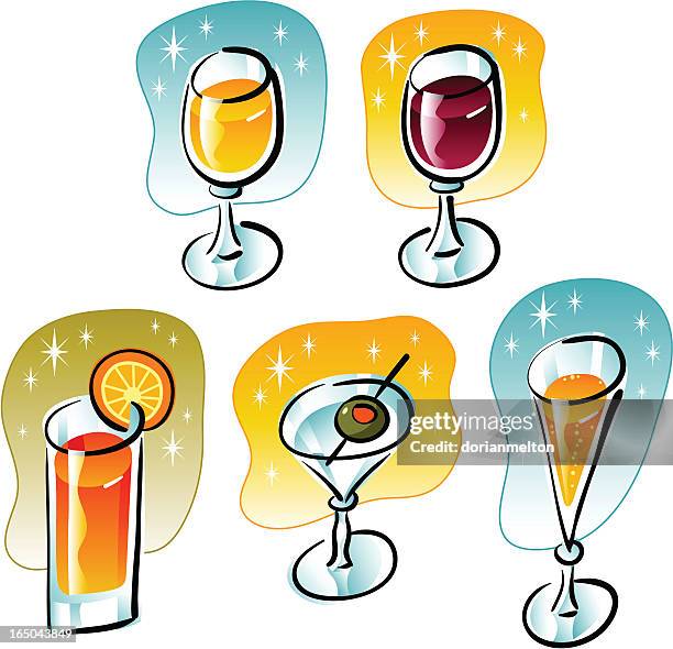 cocktails - gin stock illustrations