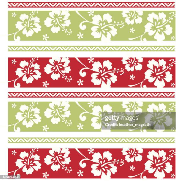 hawaiian christmas pattern - hawaiian culture stock illustrations