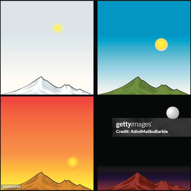 mountains - snow explorer stock illustrations