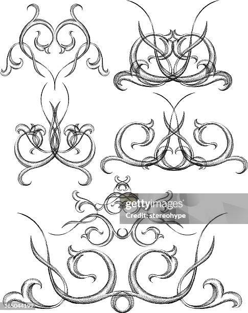 victorian curves - different body shape stock illustrations