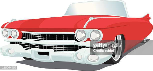 red caddy - 1959 - 1950 1959 stock illustrations