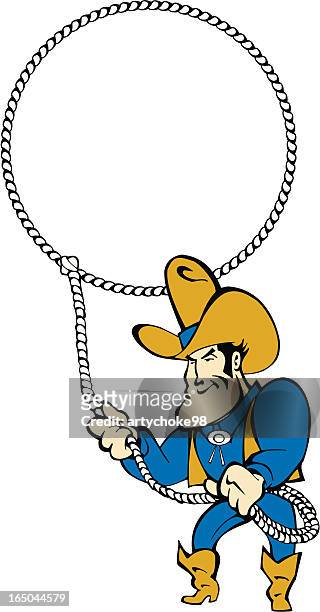 cowboy with lasso - body warmer stock illustrations
