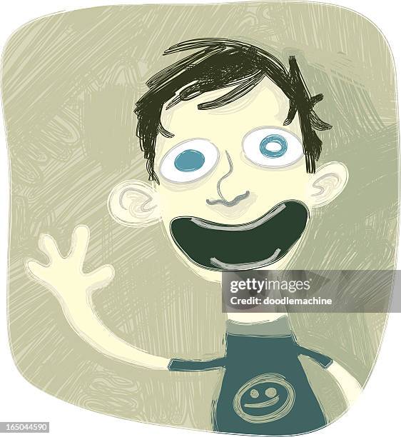 painterly kid - messy kid stock illustrations