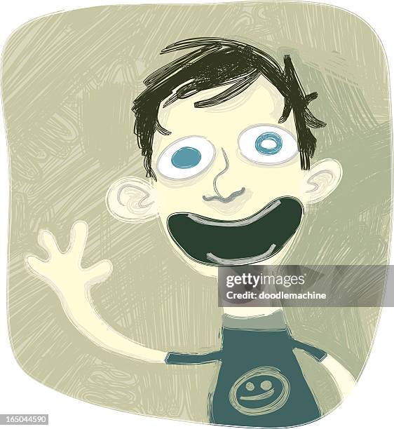 painterly kid - mischief stock illustrations