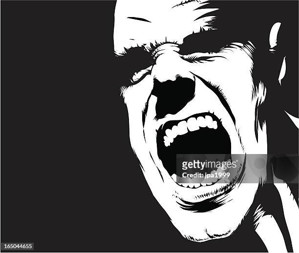 scream - shouting face stock illustrations