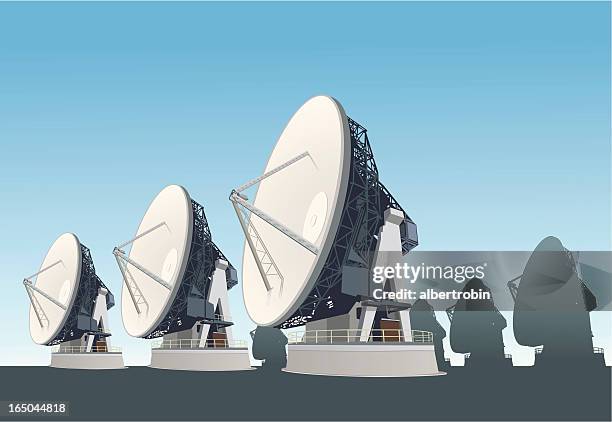 satellite dish - radio telescope stock illustrations