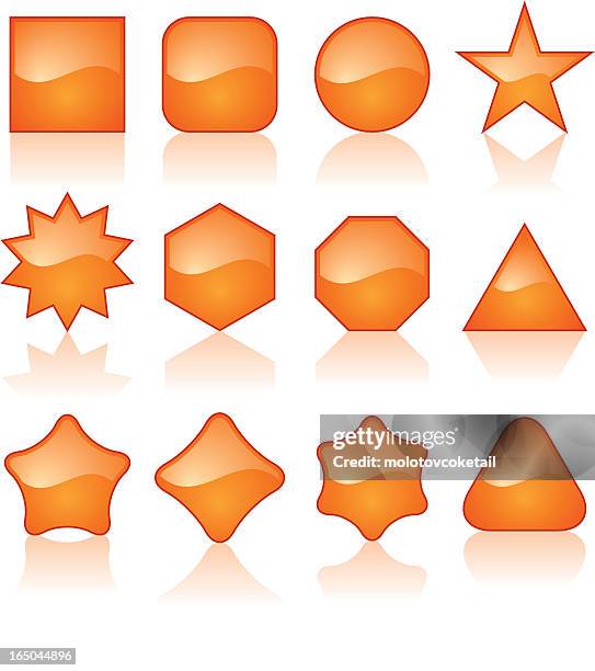 shiny orange shapes - chrome background stock illustrations