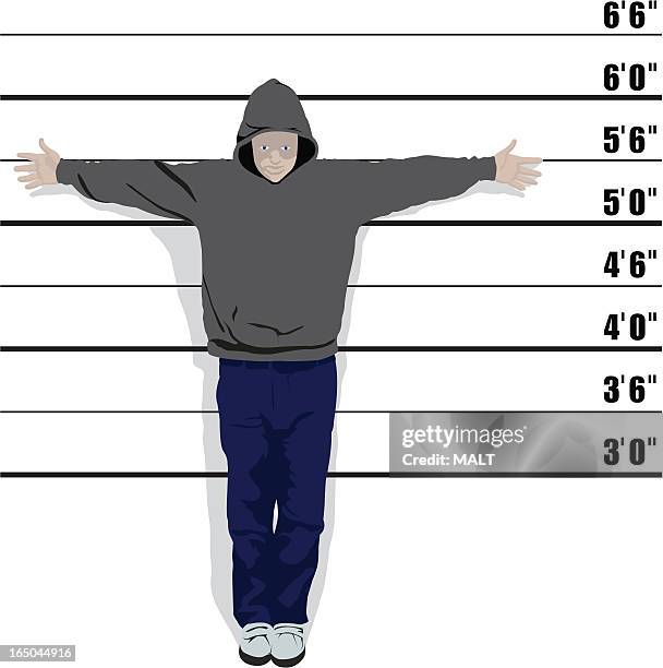 usual suspect - vector - gang arrest stock illustrations