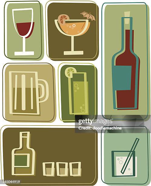 booze! - highball glass stock illustrations