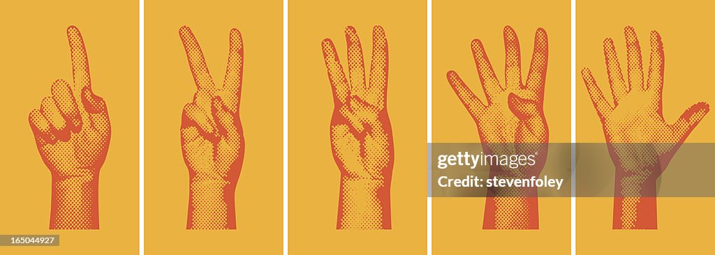 Halbton Nummer Finger