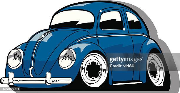 vintage deutsche auto-toon - karikatur stock-grafiken, -clipart, -cartoons und -symbole