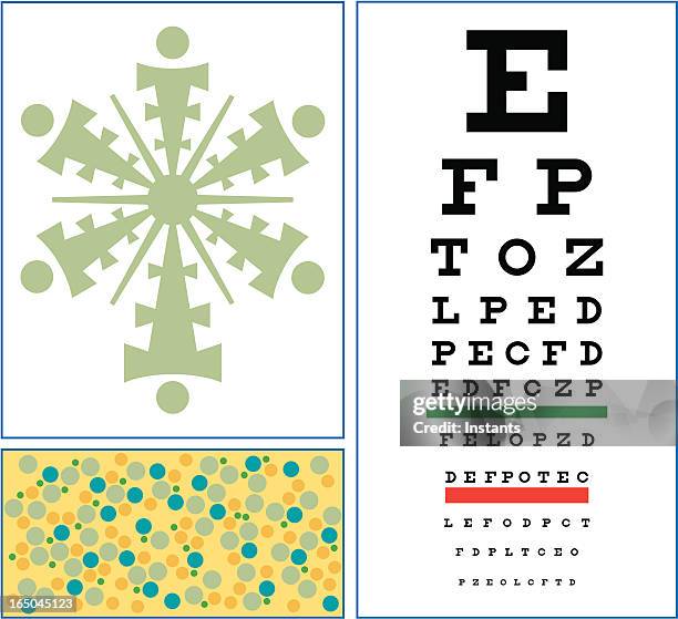 eye charts - sight test chart stock illustrations