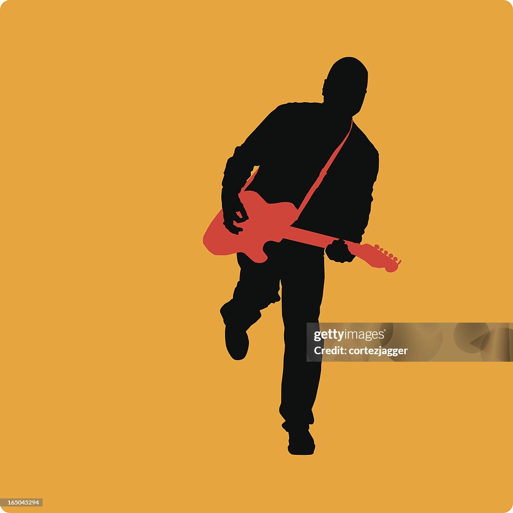 Running Guitarrista (ilustração vetorial