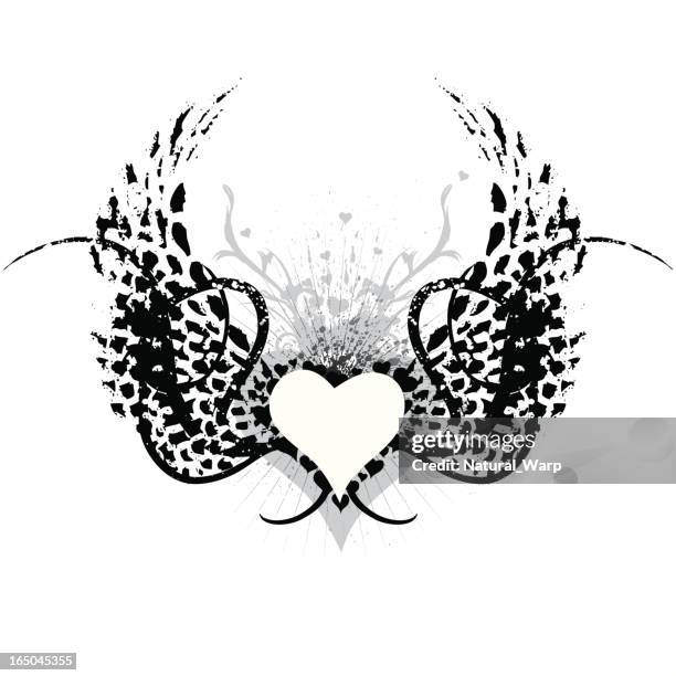 valentine tattoo - scroll design tattoos stock illustrations