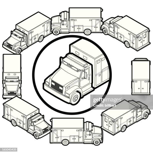 multi-view ambulance - speeding ambulance stock illustrations