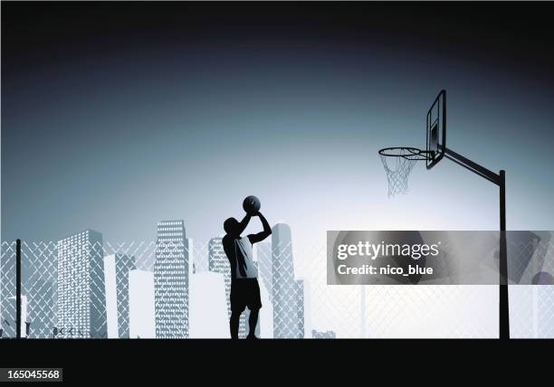 ilustraciones, imágenes clip art, dibujos animados e iconos de stock de la determinación - cancha de baloncesto