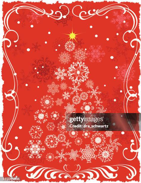 christmas tree - christmas scroll stock illustrations