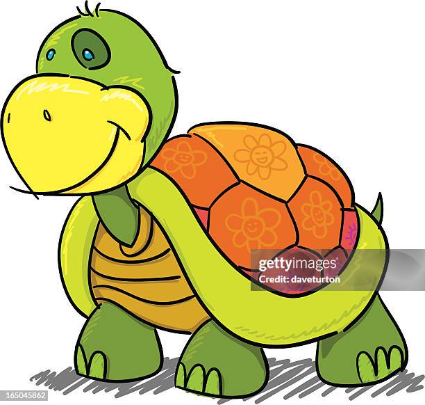 childrens series iv -turtle- - turtle shell stock illustrations