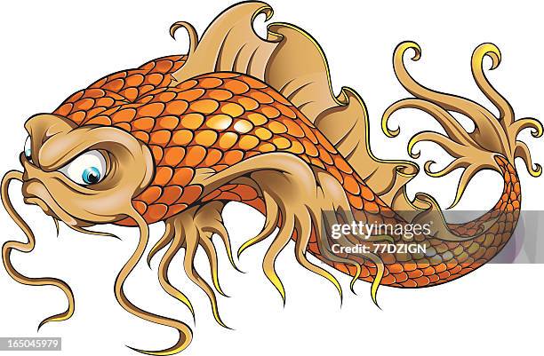 koi fish - carp stock illustrations