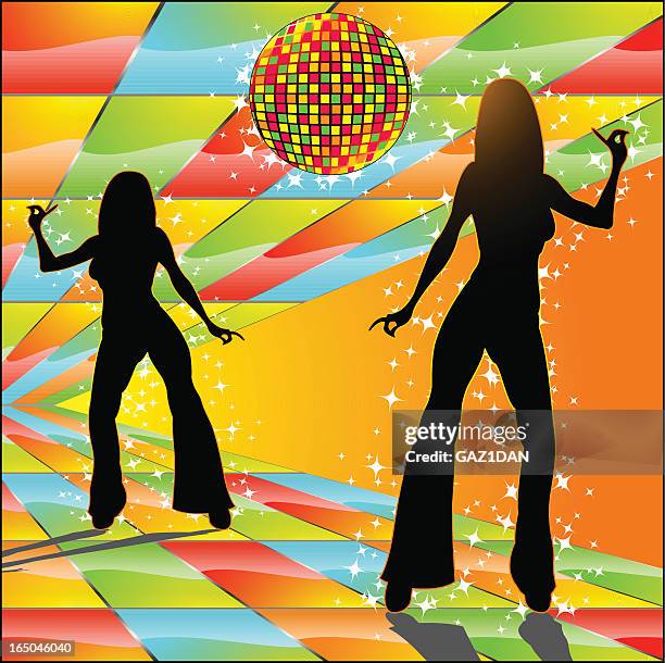 disco fever - 70s disco stock illustrations