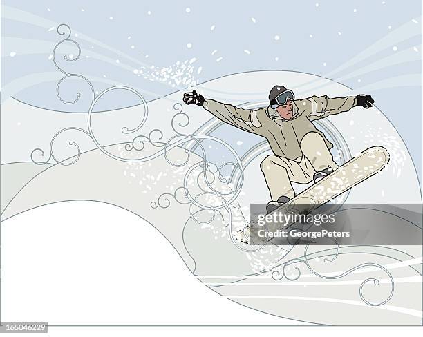 big air - freestyle snowboarding stock illustrations