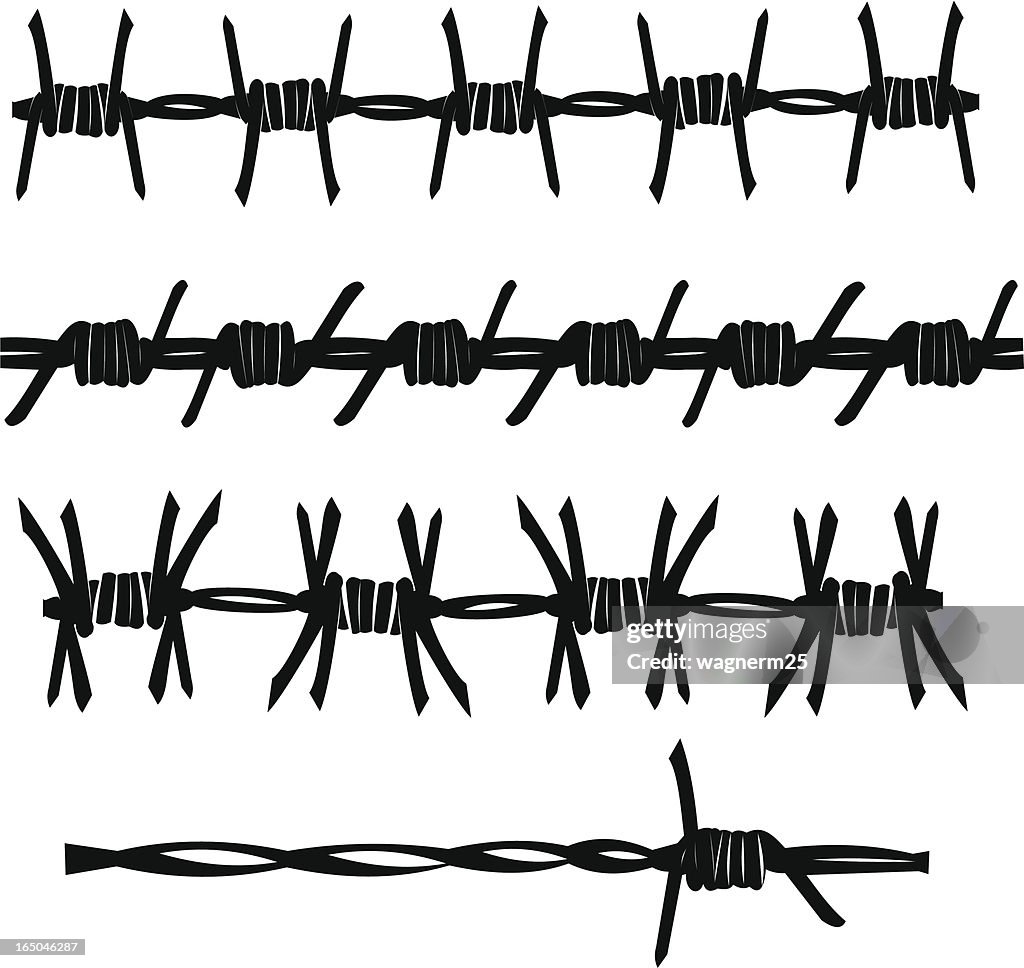 Set of four barbed wires