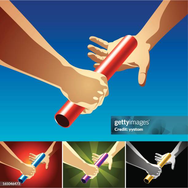 hände & baton - ball passen stock-grafiken, -clipart, -cartoons und -symbole