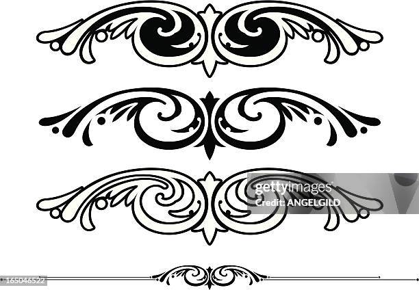 centre scrolls - cartouche stock illustrations