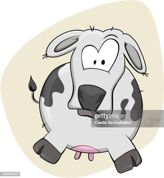 goofy cow vector illustration - holstein friesian cattle stock illustrations
