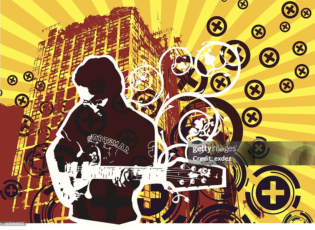 Retro guitarist