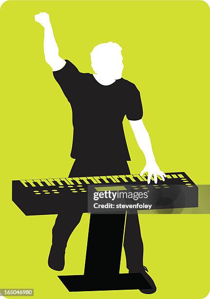 keyboard player - electric piano stock illustrations