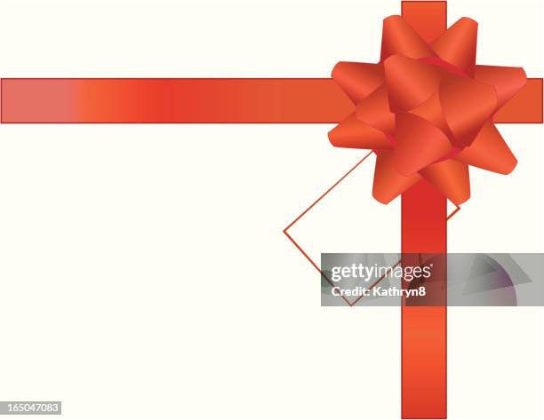 red bow with card - red bow stock illustrations