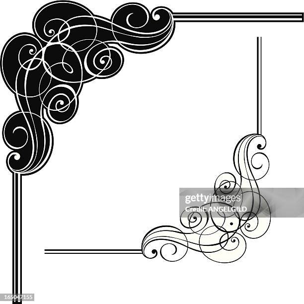 corner scroll design - scroll bar clip art stock illustrations