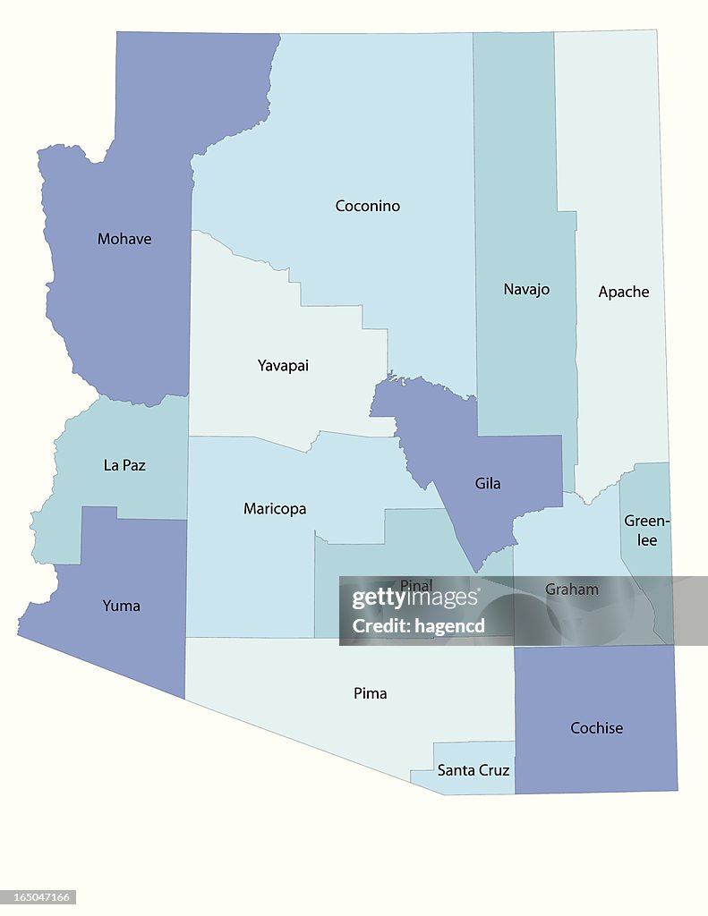 Arizona state-Condado de mapa