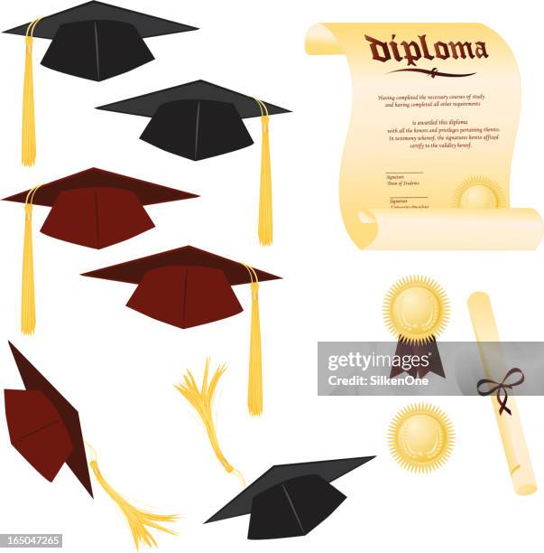 Grad Cap Element 390 Gold Graduation Cap Stock Photos, High-Res Pictures, and Images ...