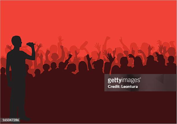 crowd pleaser - crowd surfing stock illustrations