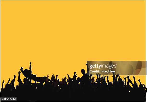 concert crowd - rock stock illustrations