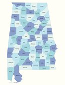 Alabama state - county map
